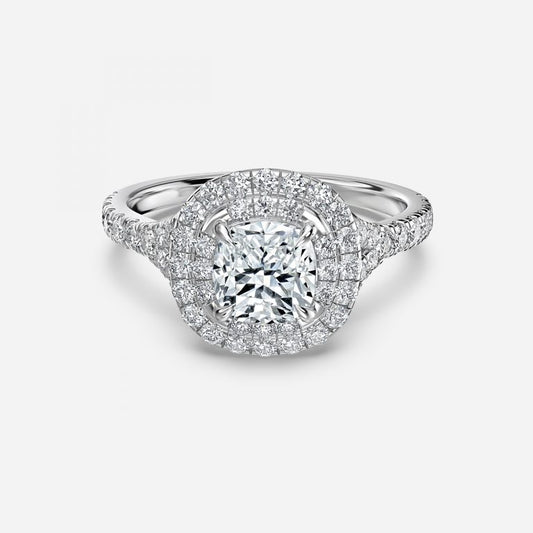 Afton Cushion Halo Moissanite Engagement Ring