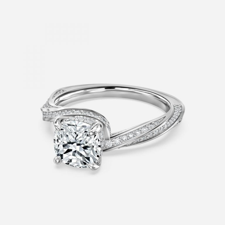 Weston Cushion Hidden Halo Moissanite Engagement Ring