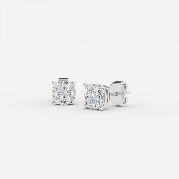 Cushion Moissanite Stud Earrings