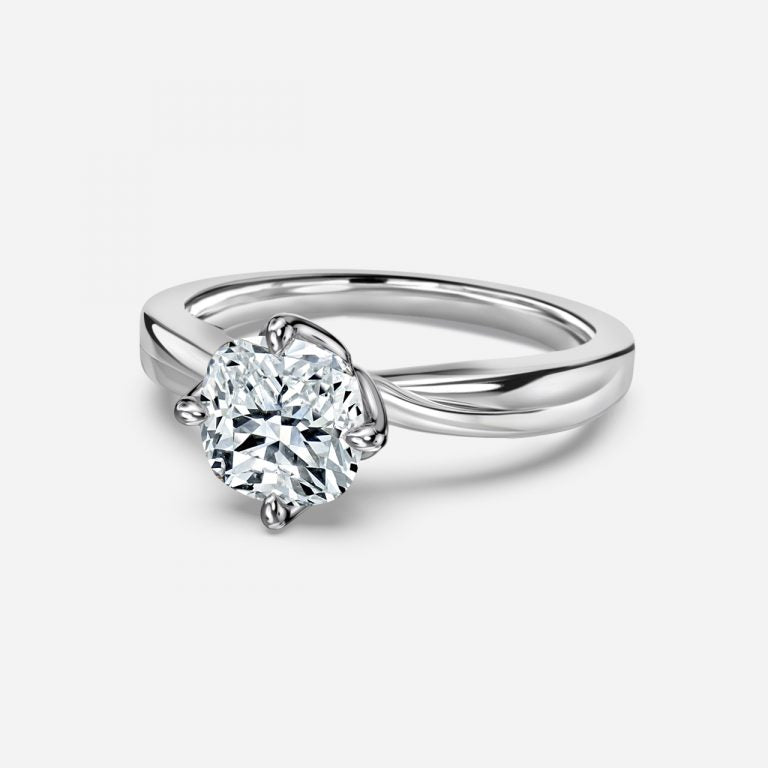 Noelle Cushion Solitaire Moissanite Engagement Ring