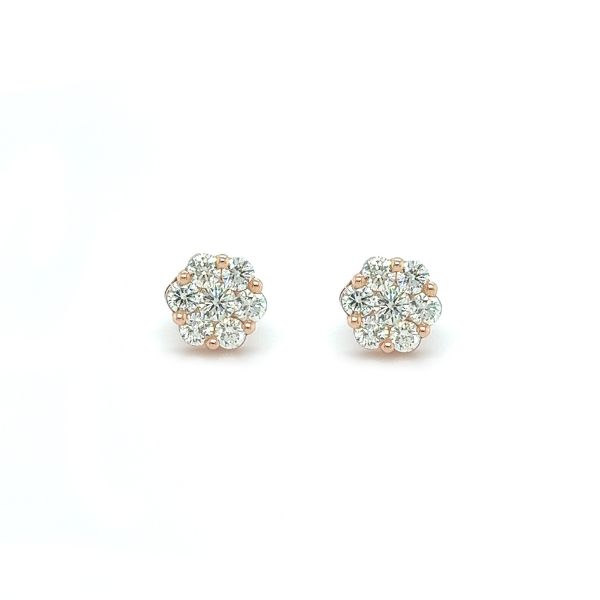 0.92Ct Round Moissanite Earrings