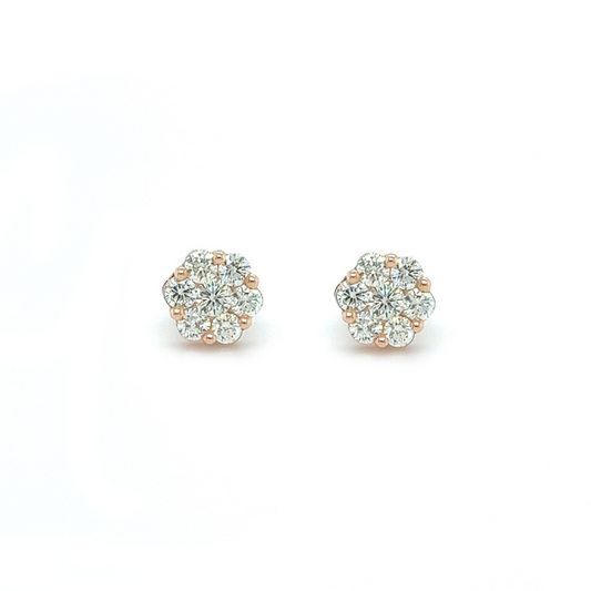 0.92Ct Round Moissanite Earrings