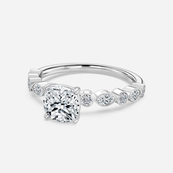 Pailin Cushion Unique Moissanite Engagement Ring