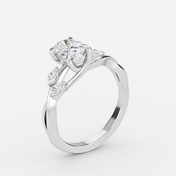 Calista Oval Unique Moissanite Engagement Ring