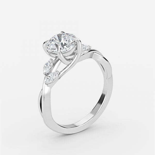 Calista Round Unique Moissanite Engagement Ring