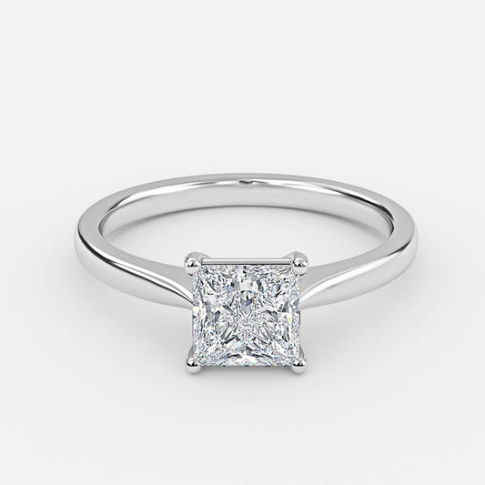 Simone Princess Solitaire Moissanite Engagement Ring