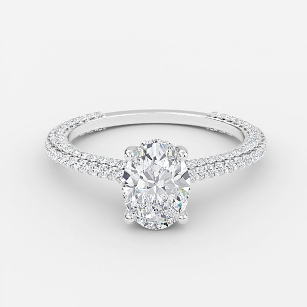 Kalaya Oval Hidden Halo Moissanite Engagement Ring