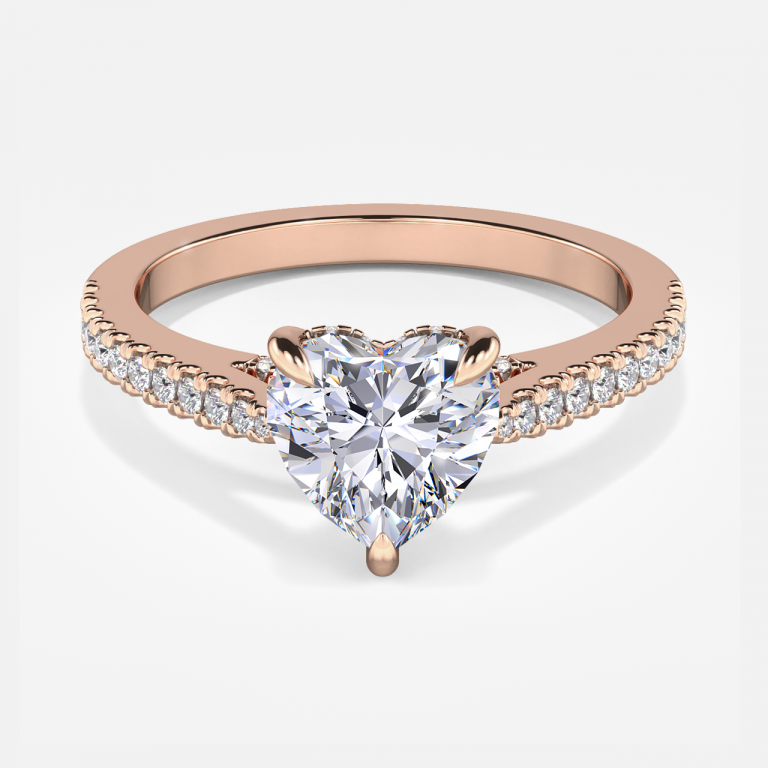 Yvette Heart Hidden Halo Engagement Ring