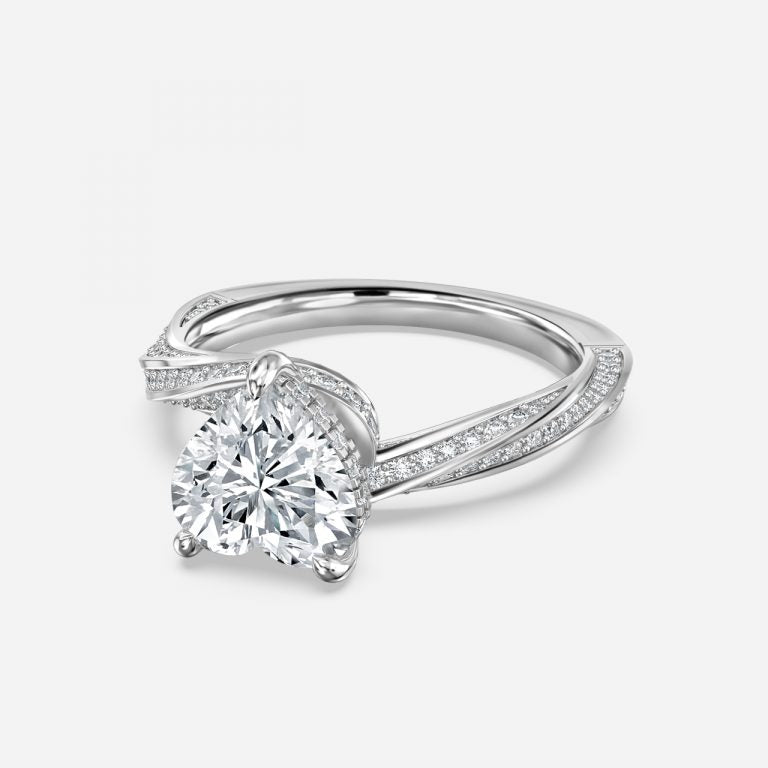 Weston Heart Hidden Halo Moissanite Engagement Ring