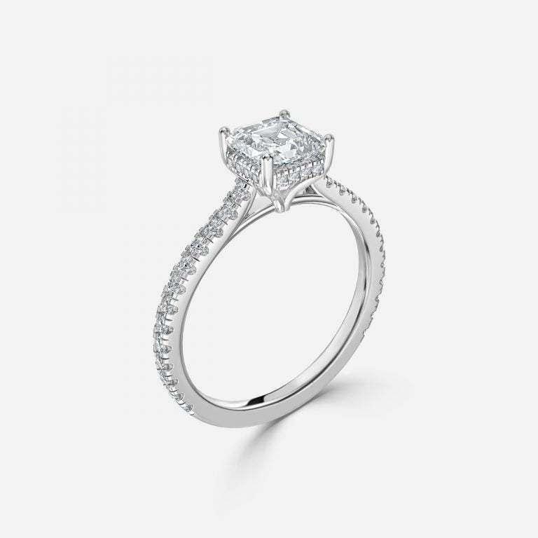 Tamsin Asscher Hidden Halo Moissanite Engagement Ring