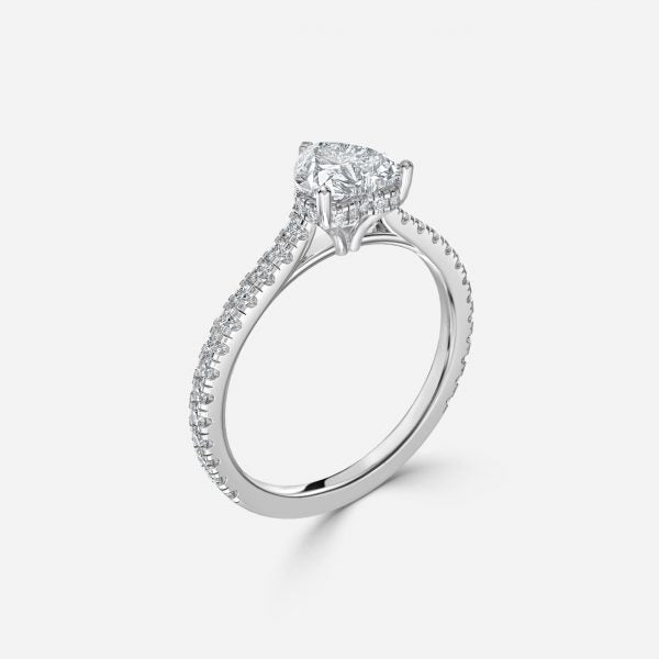 Tamsin Heart Hidden Halo Moissanite Engagement Ring