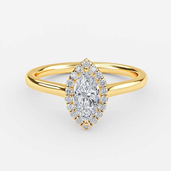 Louisa Marquise Halo Moissanite Engagement Ring