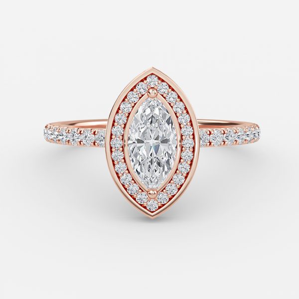 Kassia Marquise Halo Moissanite Engagement Ring