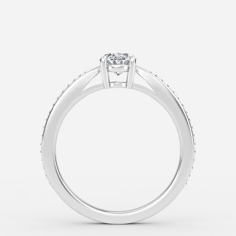 Isolde Oval Diamond Band Moissanite Engagement Ring