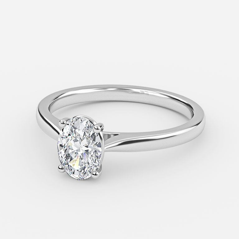 Simone Plain Oval Solitaire Moissanite Engagement Ring