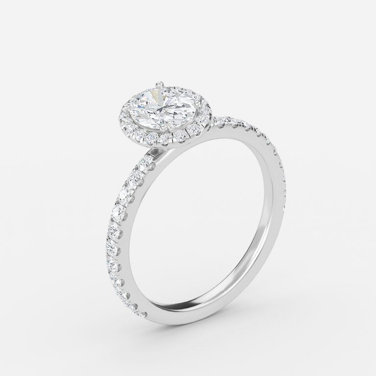 Lucia Oval Halo Moissanite Engagement Ring