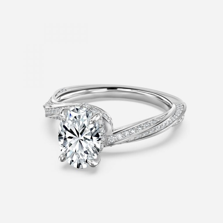 Weston Oval Hidden Halo Moissanite Engagement Ring