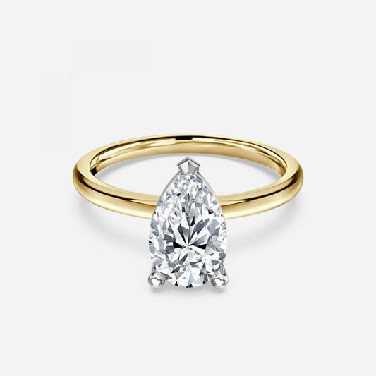 Magalie Pear Solitaire Moissanite Engagement Ring