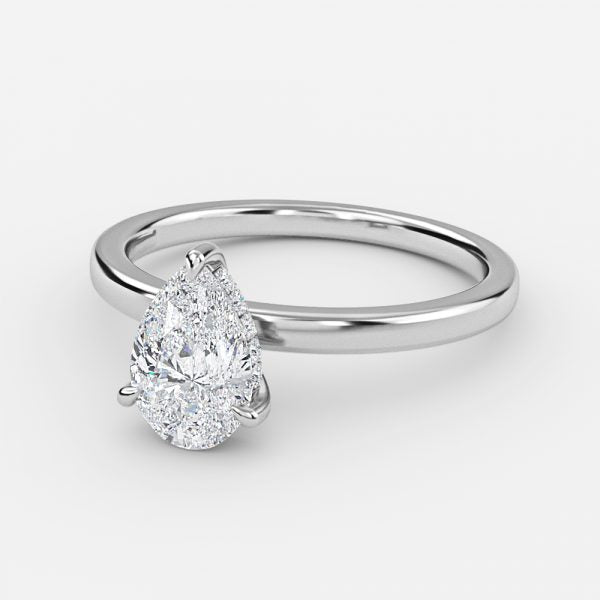 Idra Pear Hidden Halo Moissanite Engagement Ring