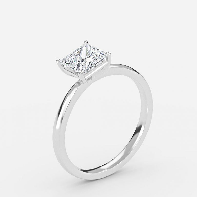 Idalia Princess Solitaire Moissanite Engagement Ring