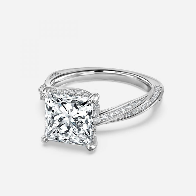 Weston Princess Hidden Halo Moissanite Engagement Ring