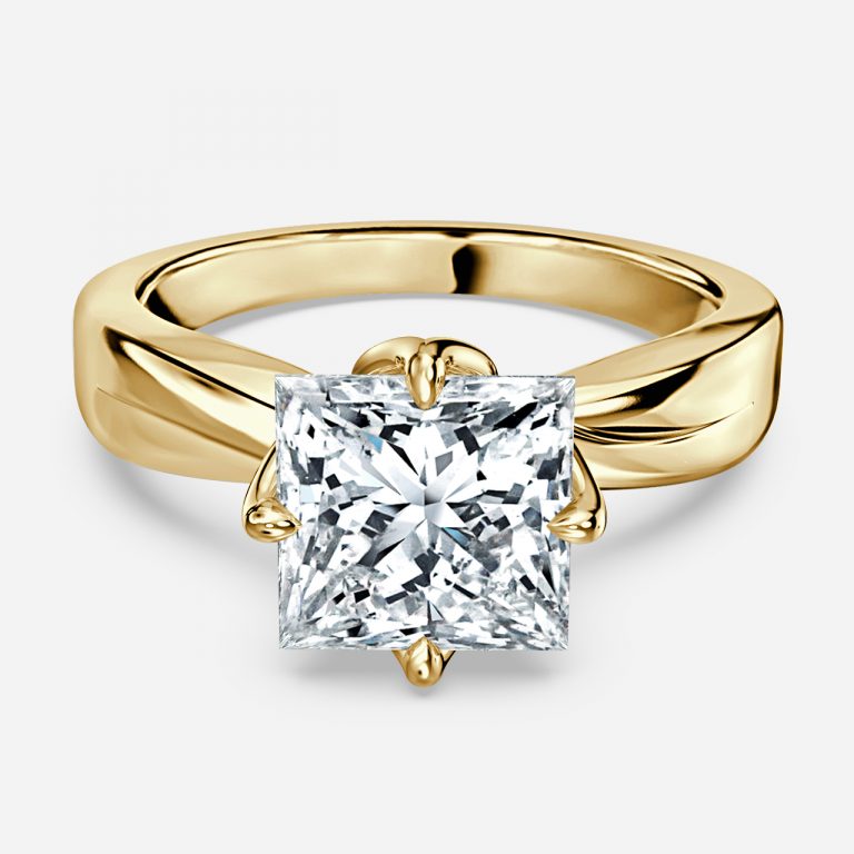 Noelle Princess Solitaire Moissanite Engagement Ring