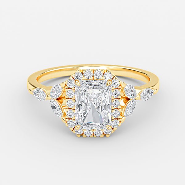 Jacinta Radiant Halo Moissanite Engagement Ring