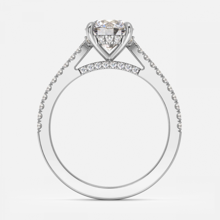 Yvette Round Hidden Halo Moissanite Engagement Ring