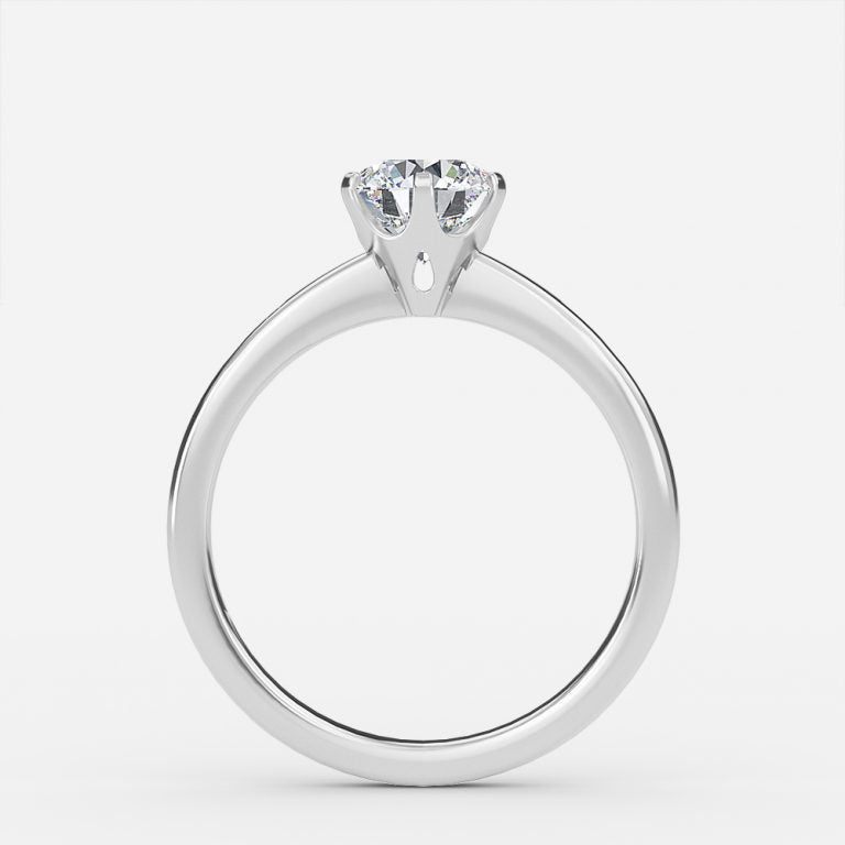 Olivine Round Solitaire Moissanite Engagement Ring