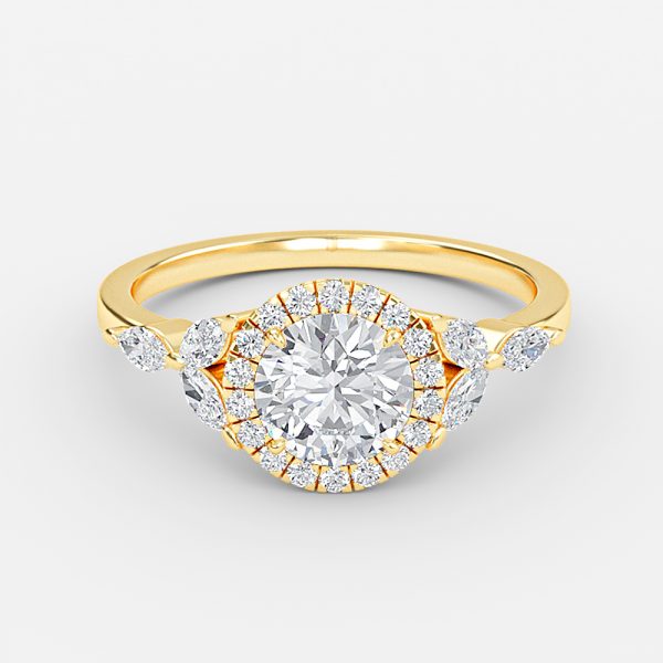 Jacinta Round Halo Moissanite Engagement Ring