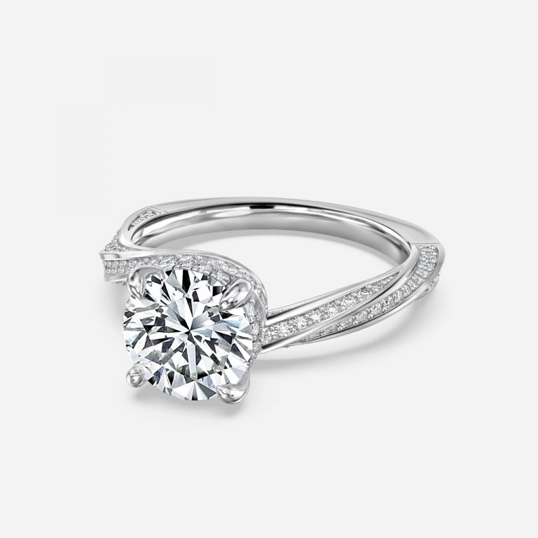 Weston Round Hidden Halo Moissanite Engagement Ring