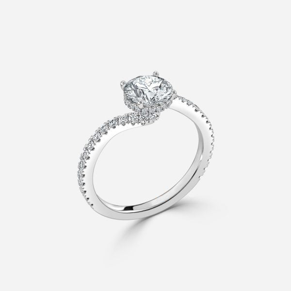 Paloma Round Hidden Halo Moissanite Engagement Ring