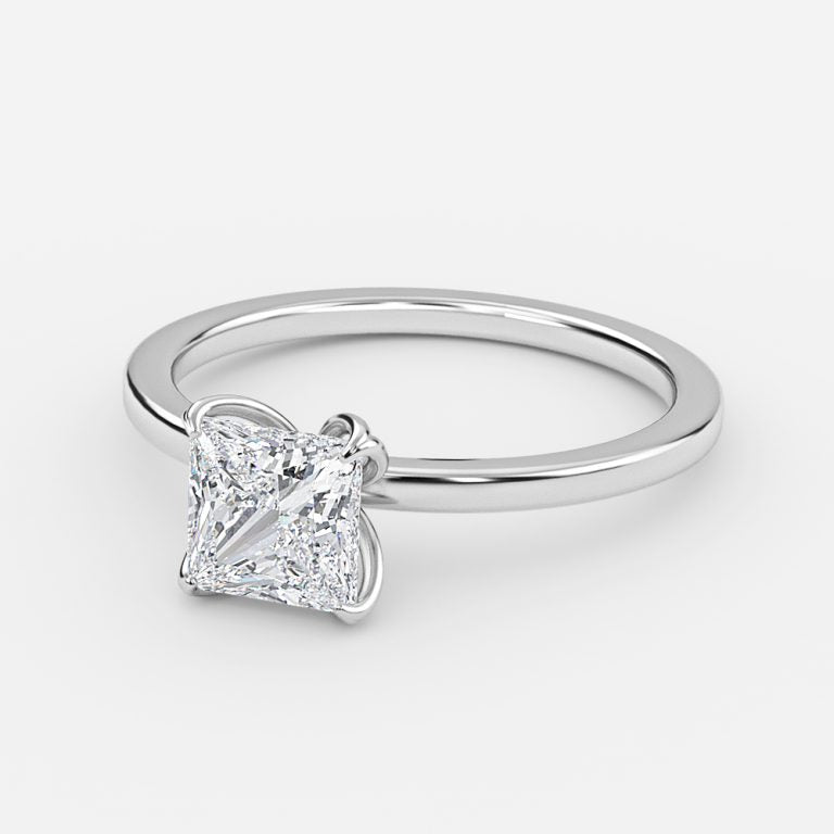 Idra Princess Hidden Halo Moissanite Engagement Ring