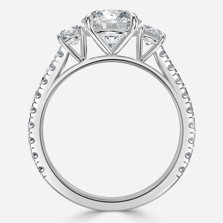 Oriana Round Three Stone Moissanite Engagement Ring