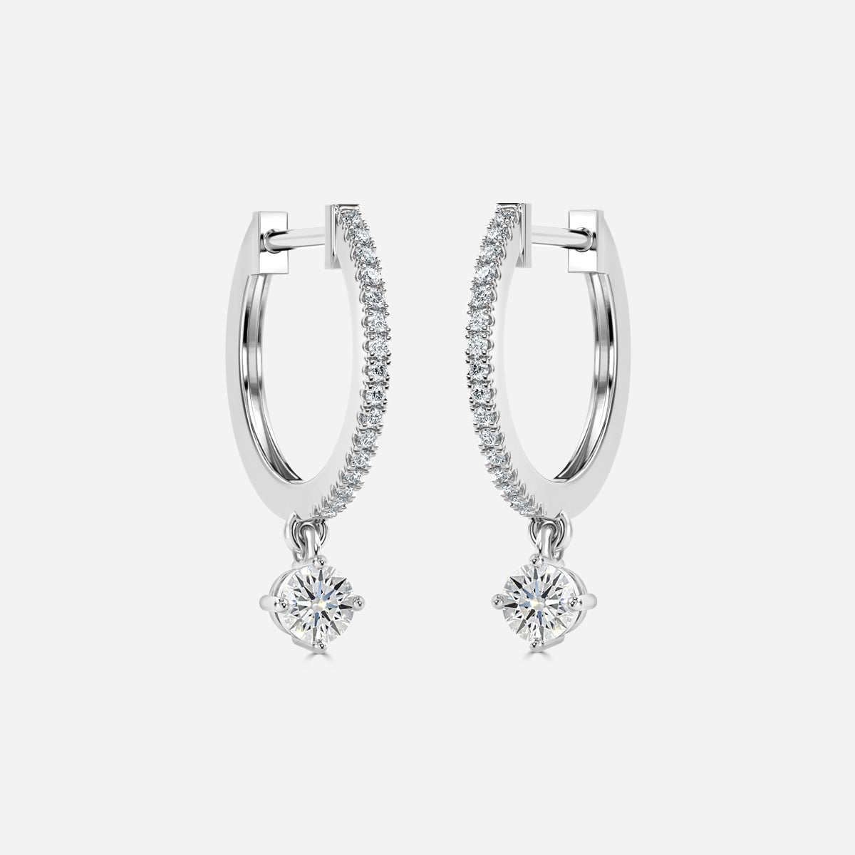 Sia Round Moissanite Hoop Earrings