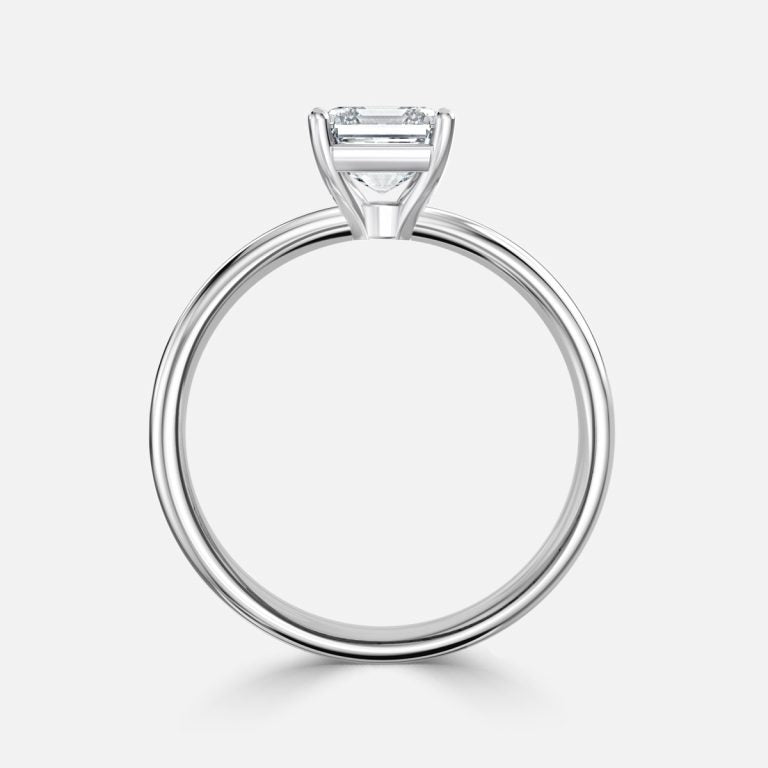 Dasha Asscher Solitaire Moissanite Engagement Ring