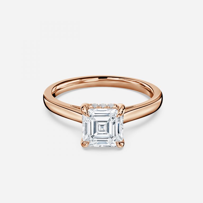 Jessalyn Asscher Hidden Halo Moissanite Engagement Ring