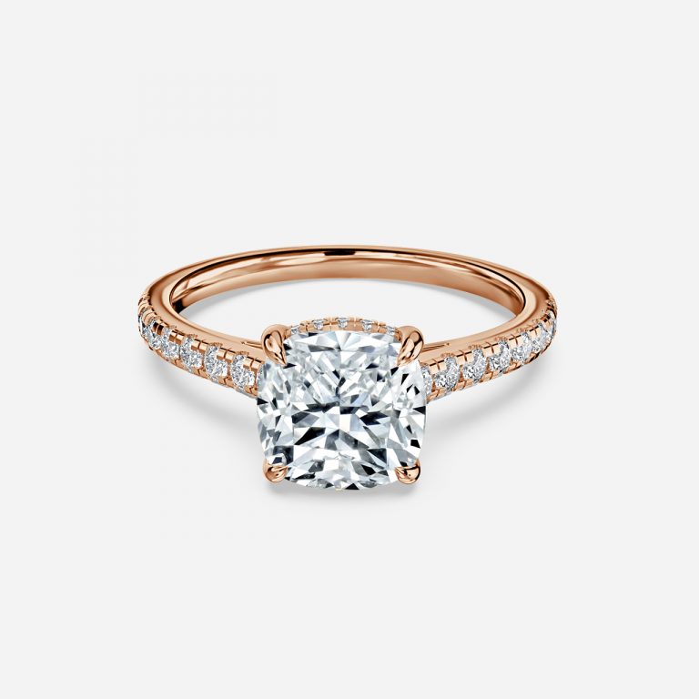 Zanna Cushion Hidden Halo Moissanite Engagement Ring