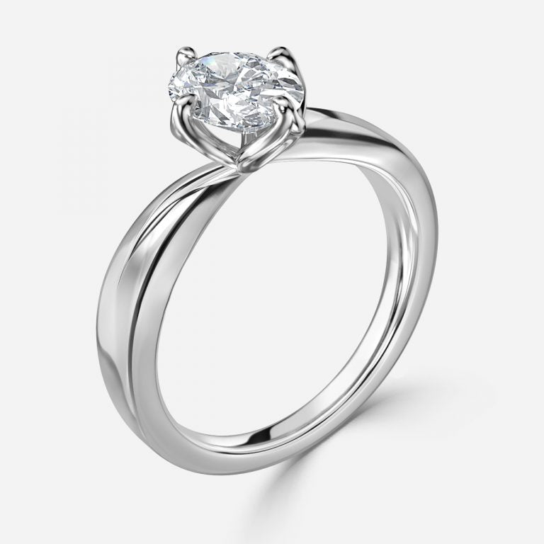 Noelle Oval Solitaire Moissanite Engagement Ring