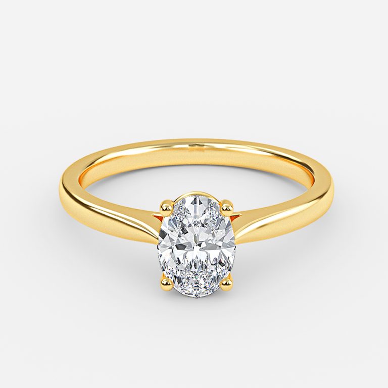 Simone Plain Oval Solitaire Moissanite Engagement Ring