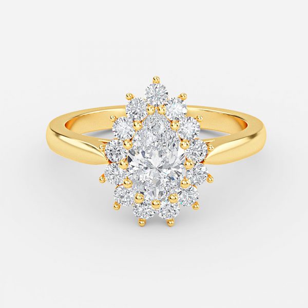 Vesper Pear Cluster Moissanite Engagement Ring