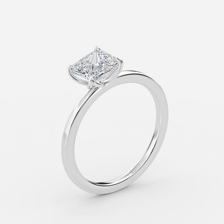 Idra Princess Hidden Halo Moissanite Engagement Ring