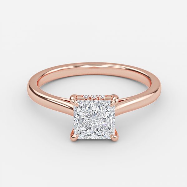 Jessalyn Princess Hidden Halo Moissanite Engagement Ring