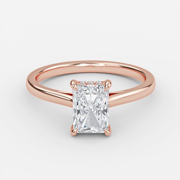 Jessalyn Radiant Hidden Halo Moissanite Engagement Ring