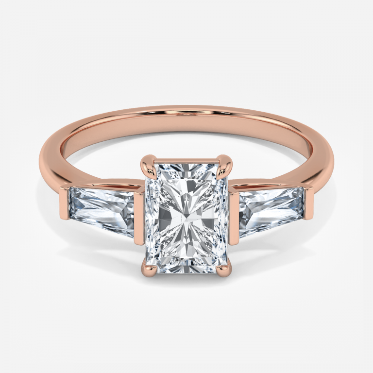 Jara Radiant Three Stone Moissanite Engagement Ring