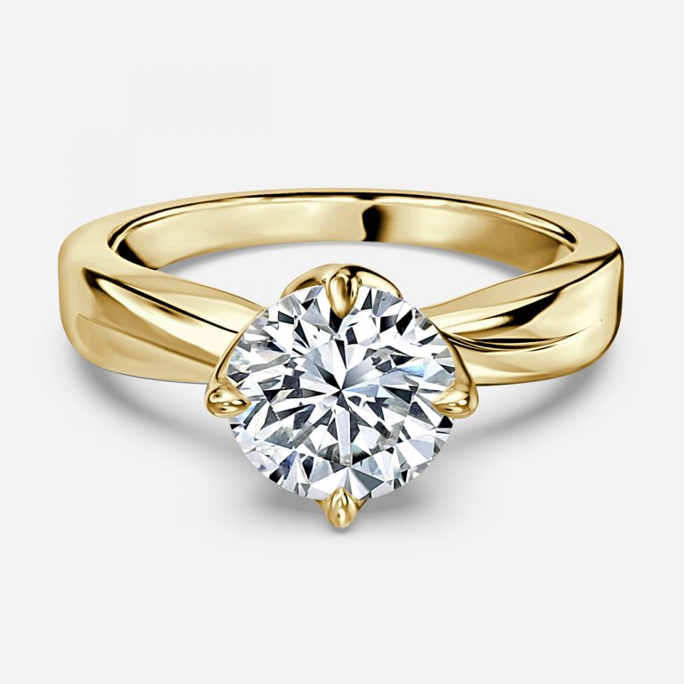 Noelle Round Solitaire Moissanite Engagement Ring