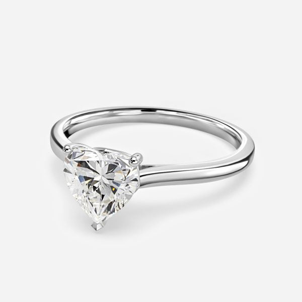 Oriel Heart Solitaire Moissanite Engagement Ring