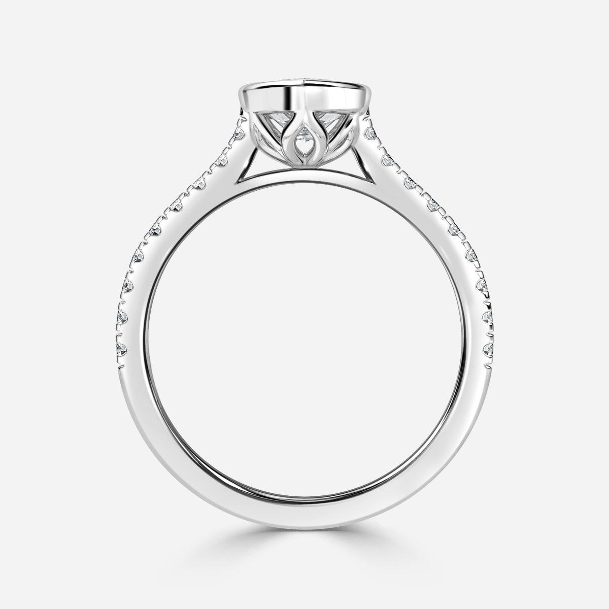 Arabella Marquise Diamond Band Moissanite Engagement Ring