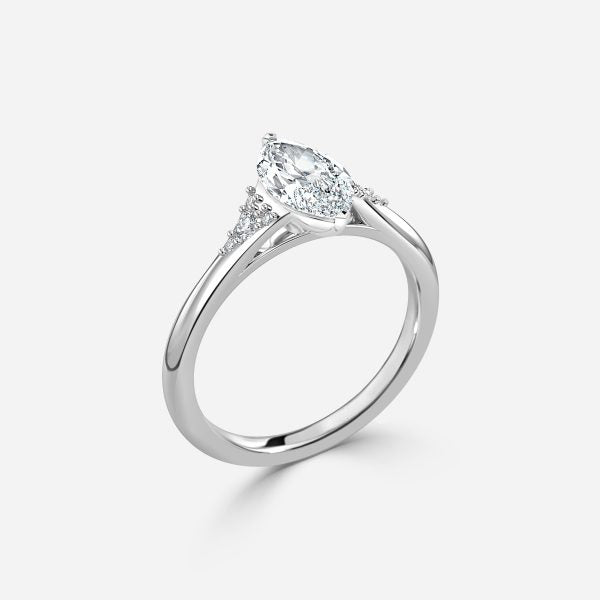 Aurelia Marquise Three Stone Moissanite Engagement Ring