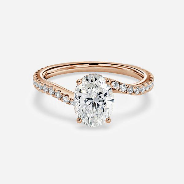 Paloma Oval Hidden Halo Moissanite Engagement Ring